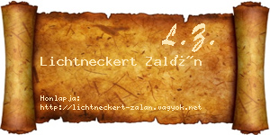 Lichtneckert Zalán névjegykártya
